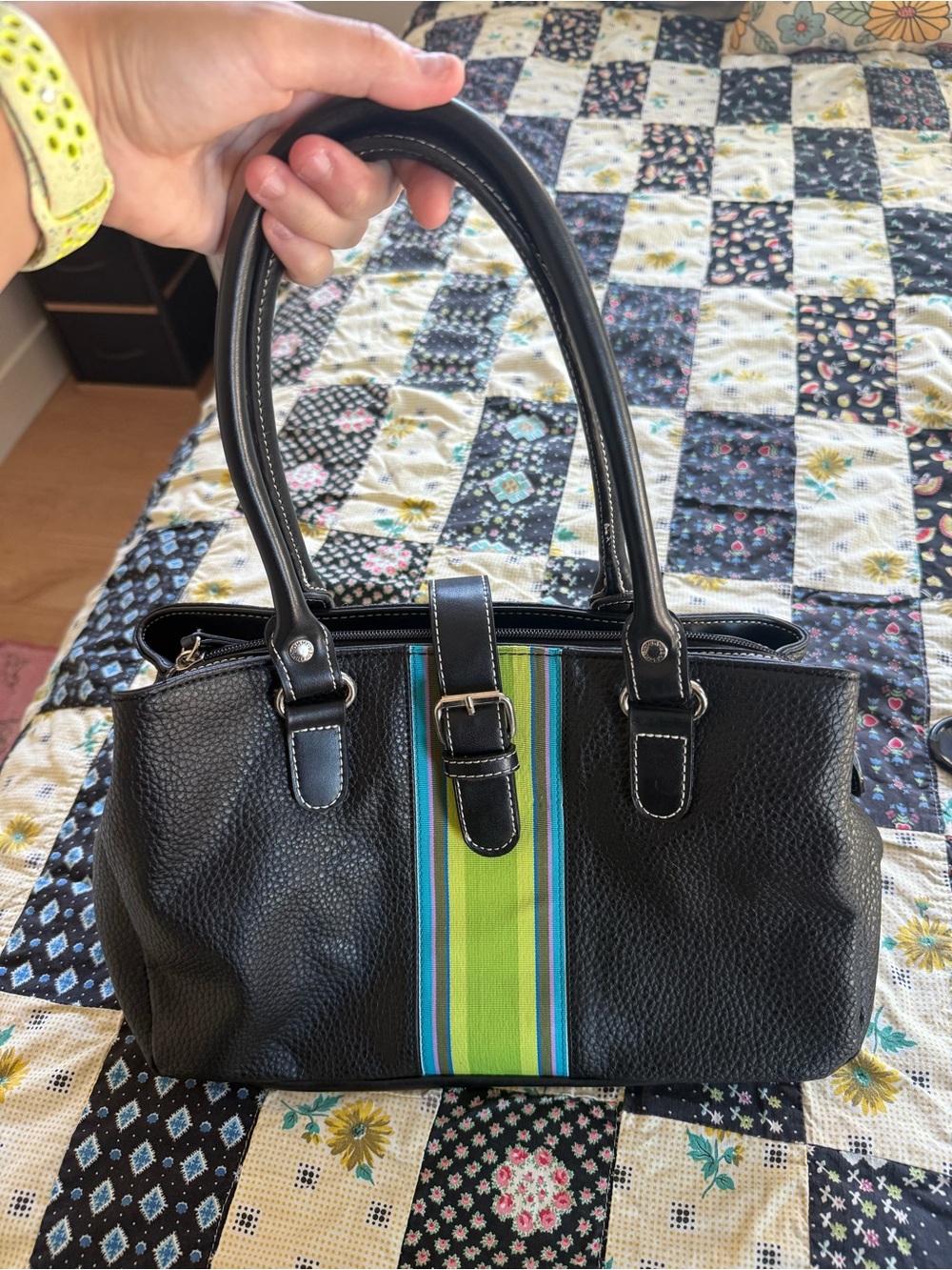 vintage Tommy Hilfiger pebbled faux leather satchel y2k purse
